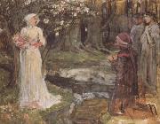 John William Waterhouse Study for Dante and Beatrice (mk41) Sweden oil painting artist